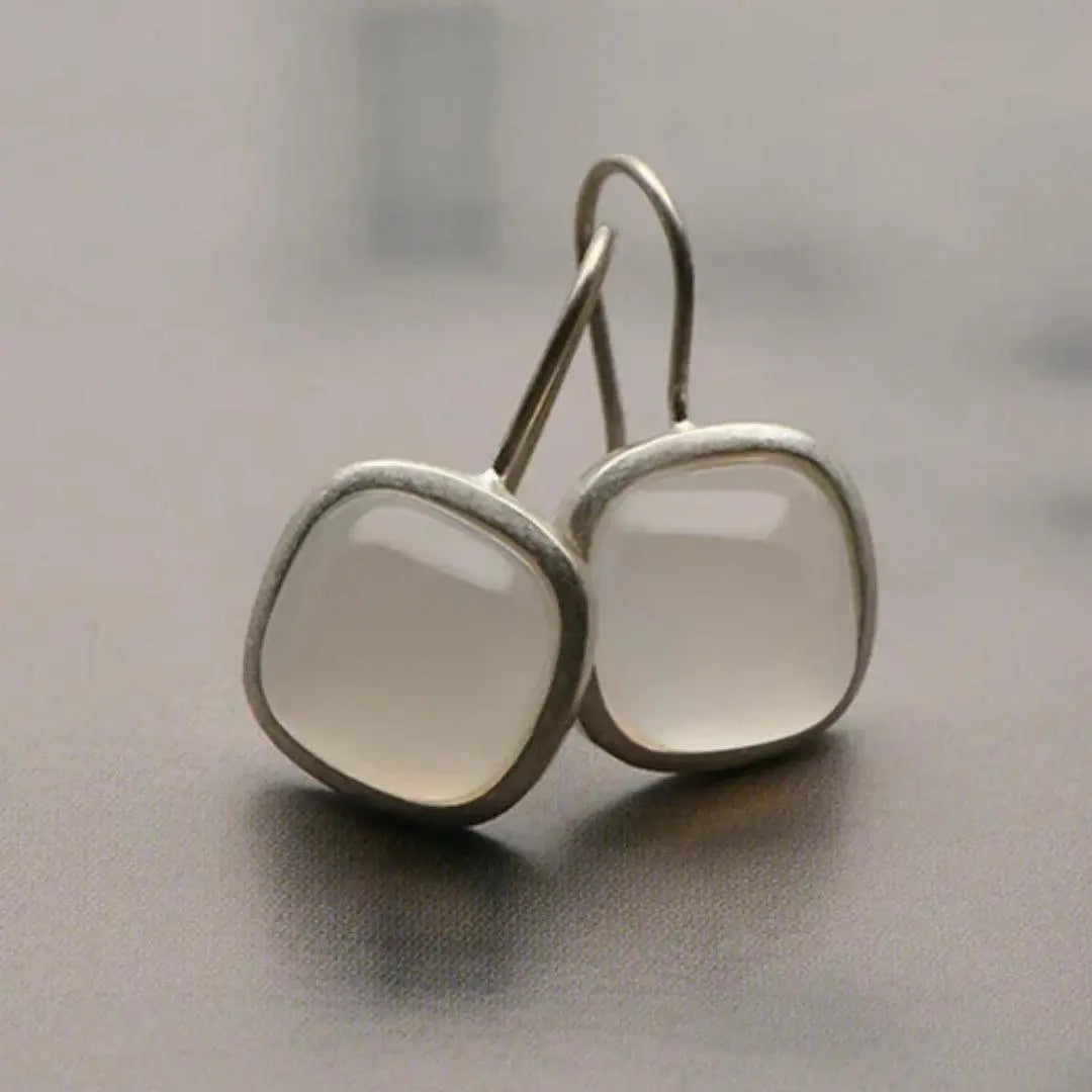 Orecchini vintage con cristallo a forma di cubo e luna