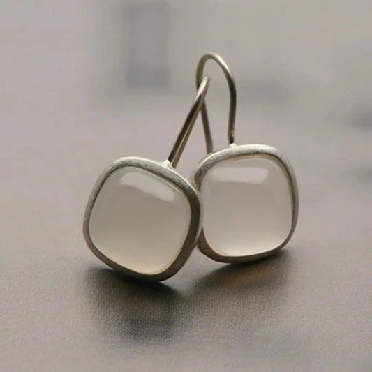 Orecchini vintage con cristallo a forma di cubo e luna