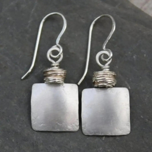 Orecchini Quadrati di Argento Vintage
