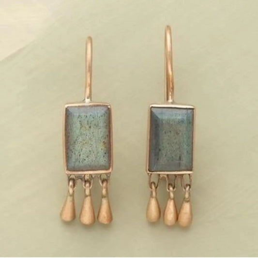 Orecchini vintage con pietra e oro