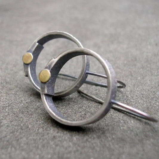 Orecchini circolari in argento placcato vintage