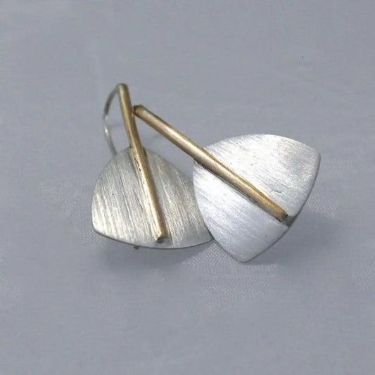 Orecchini vintage placcati in argento e oro