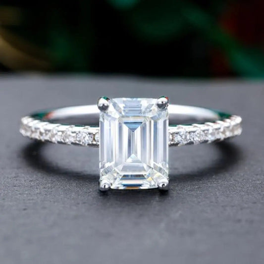 Anello Vintage Bianco Cristallo Argento Zirconia