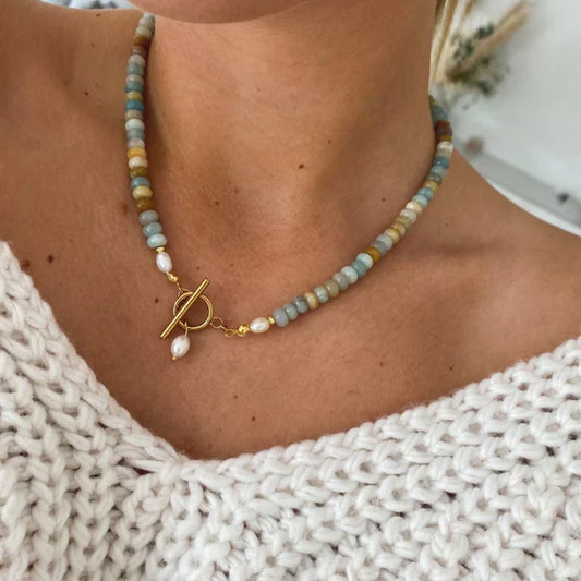 Collana Vintage Dorata con Pietre