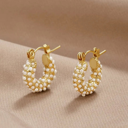 Orecchini con perla placcati oro