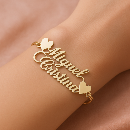 Bracciale Elegante con Doppio Nome