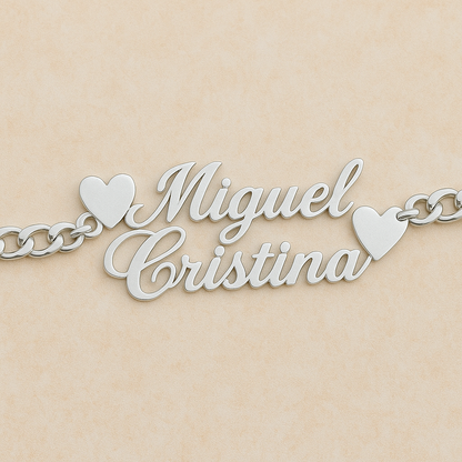 Bracciale Elegante con Doppio Nome