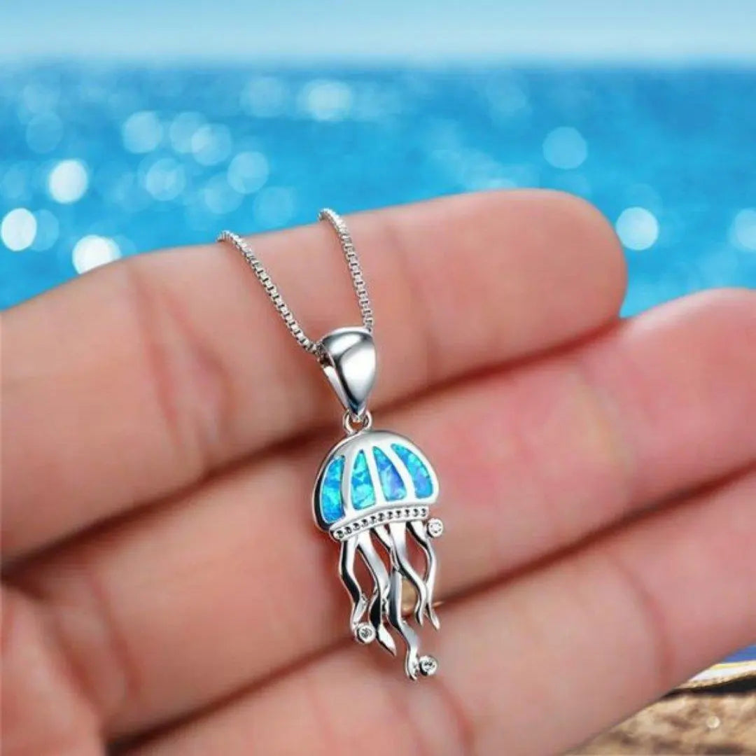 Collana Medusa in opale e argento con zirconia