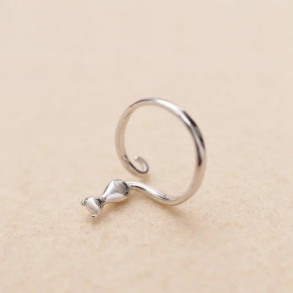Anello con Gatto d'Argento con Stivali