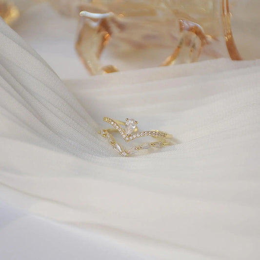 Anello in zirconia regolabile in oro