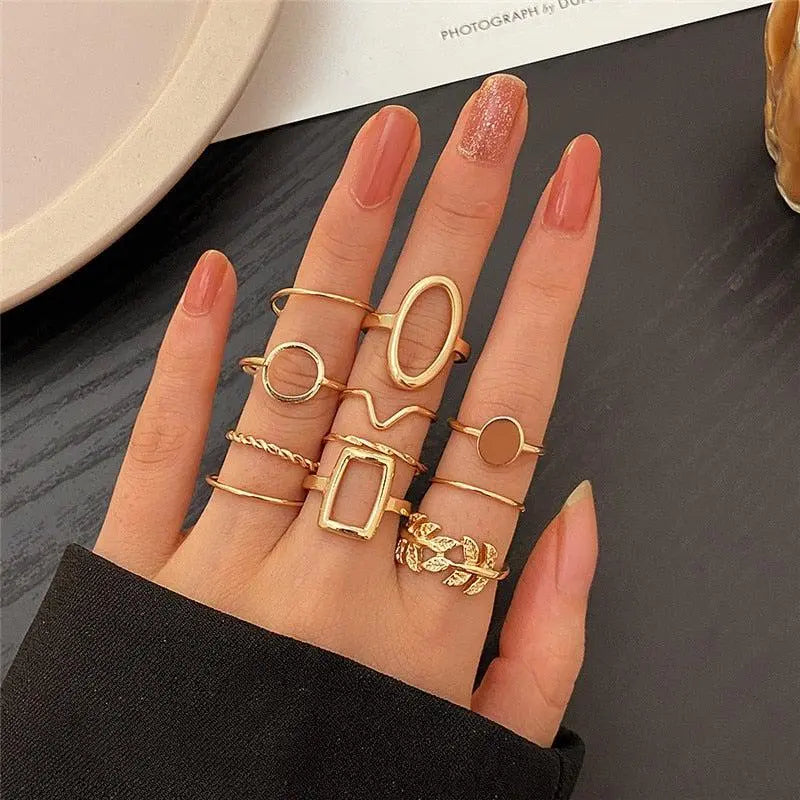 Set di 11 anelli in argento