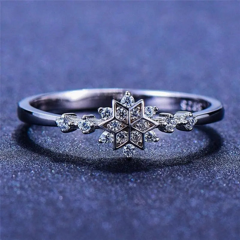 Anello a fiocco di neve in argento sterling 925