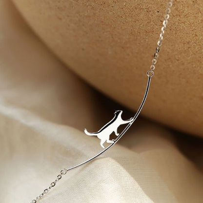 Collana con Gatto Scalatore in Argento