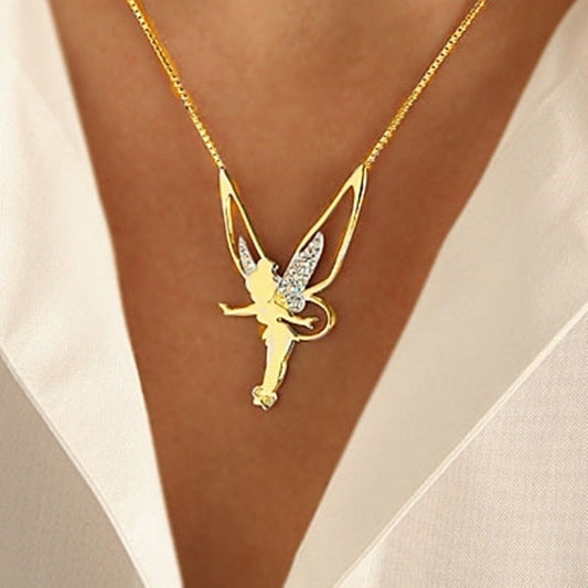 Collana fata felice in argento sterling e oro