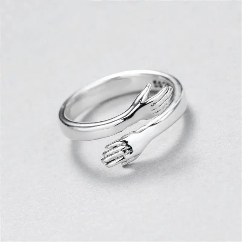Anello regolabile d'argento a abbraccio