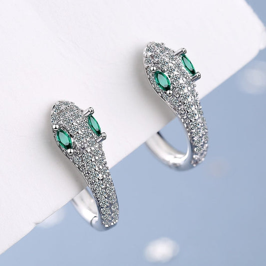 Orecchini a forma di serpente in argento sterling 925