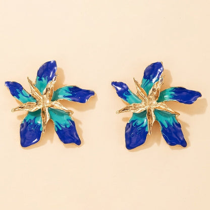 Orecchini 'Fiore Felice' con Cristalli Blu