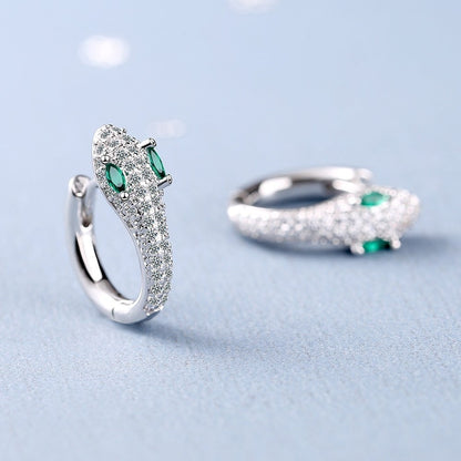 Orecchini a forma di serpente in argento sterling 925