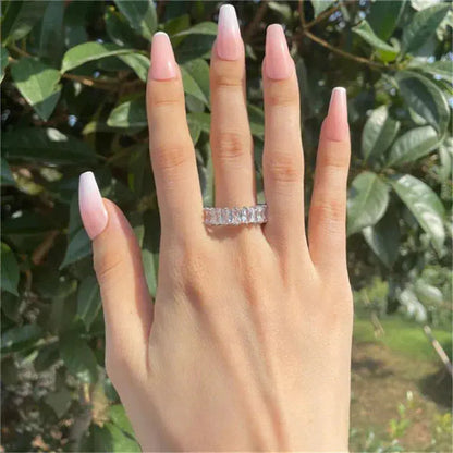 Anello di zircone di lusso in oro e argento