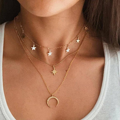 Collana con luna in oro