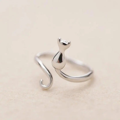 Anello con Gatto d'Argento con Stivali