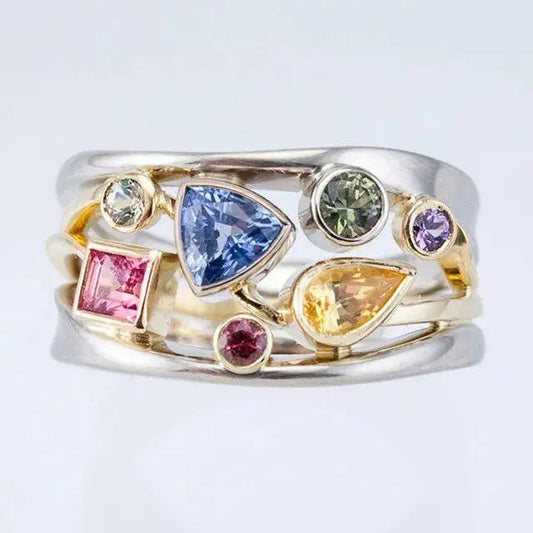 Anello in Cristallo Colorato Vintage