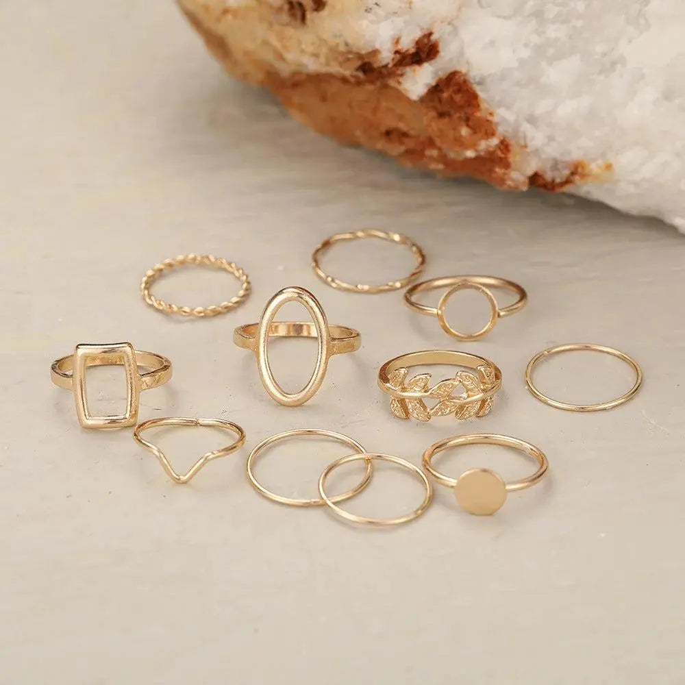 Set di 11 anelli in argento