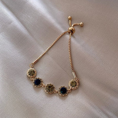 Bracciale con cristalli verdi in oro