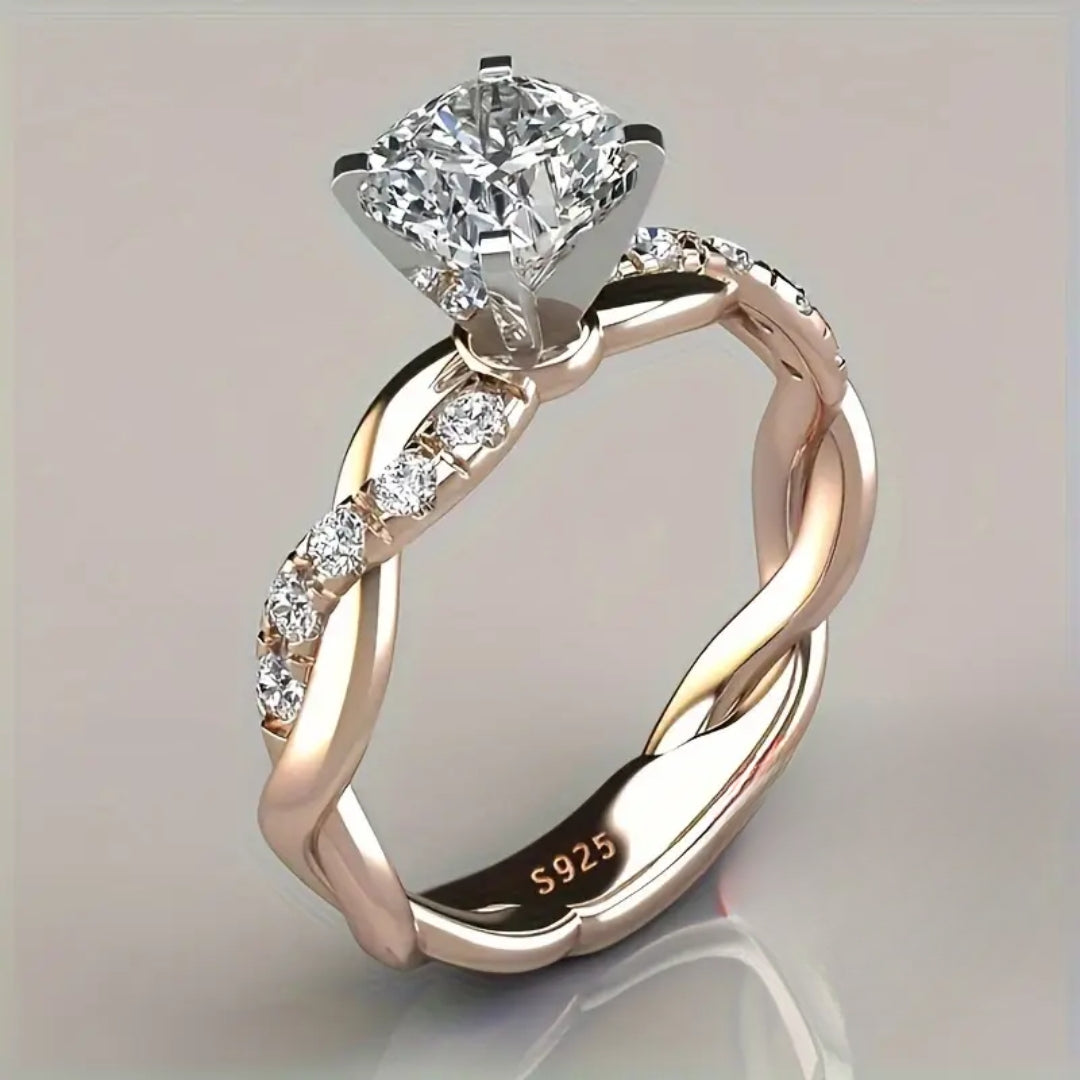 Anello intrecciato con cristalli