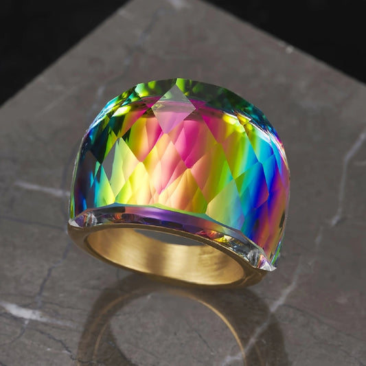 Anello d'oro cromatico colorato