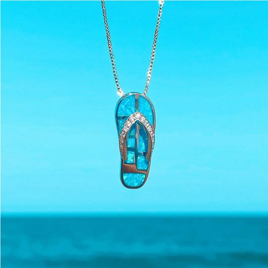Collana a infradito in opale e argento