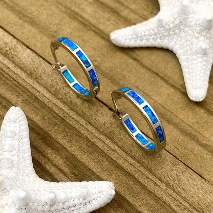 Orecchini in Argento con Opale Oceanico Blu