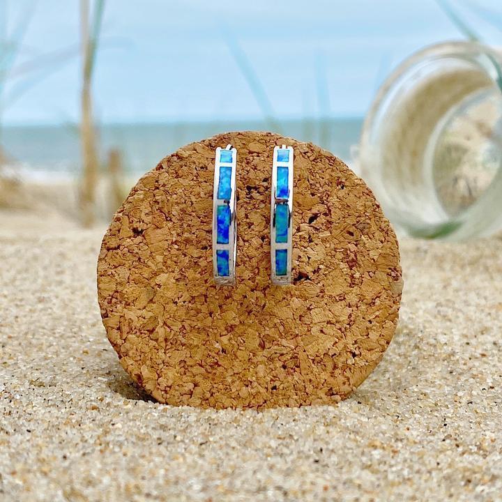 Orecchini in Argento con Opale Oceanico Blu
