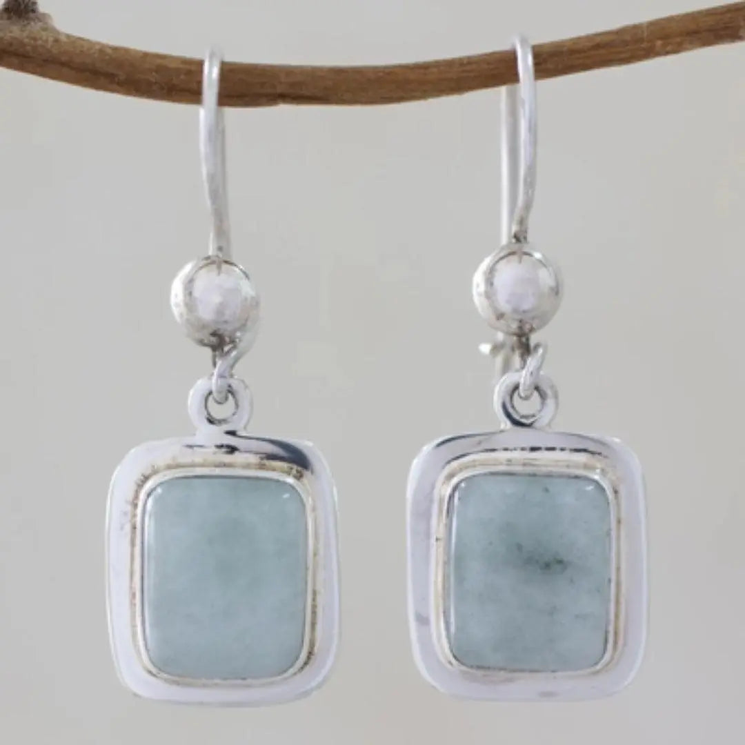 Orecchini quadrati vintage blu in sterling silver
