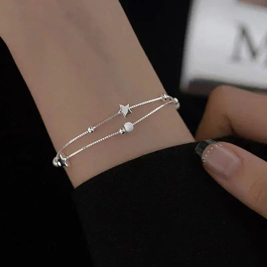 Bracciale in argento con stelle