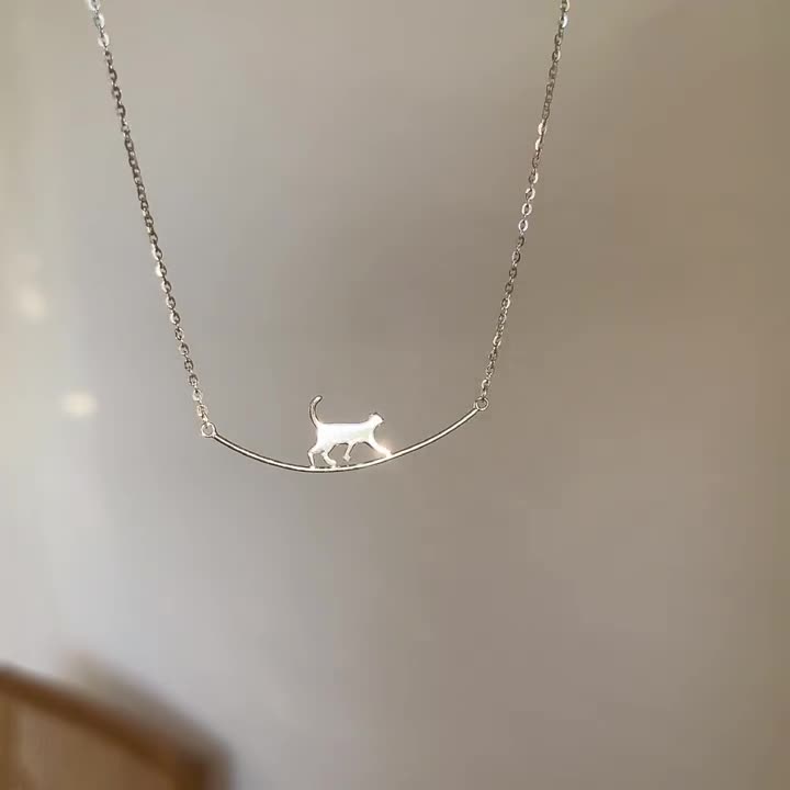 Collana con Gatto Scalatore in Argento
