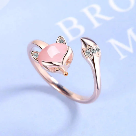 Anello regolabile Pink Fuchs in argento sterling