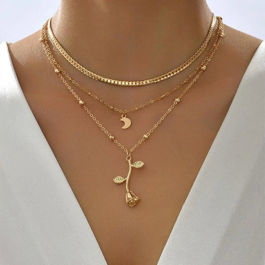 Collana con ciondolo Golden Rose