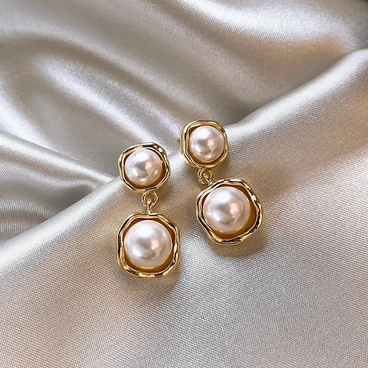 Orecchini Eleganti in Oro "Doppio Perla
