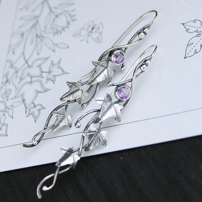 Orecchini Elf con cristallo blu