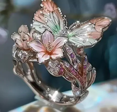 Anelli delicati in colore oro a forma di fiore e farfalla per donna, accessori da festa, regali, gioielli personalizzati