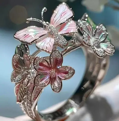 Anelli delicati in colore oro a forma di fiore e farfalla per donna, accessori da festa, regali, gioielli personalizzati