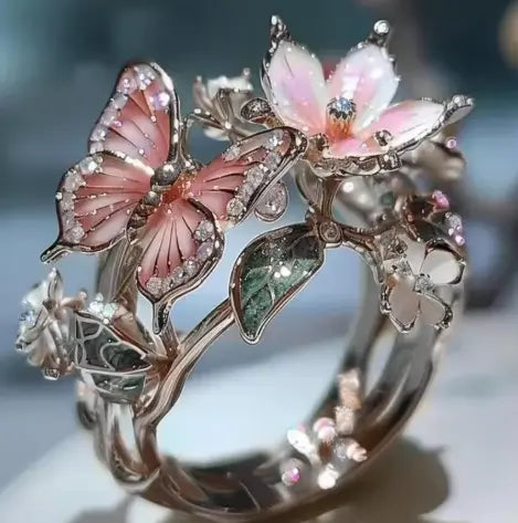 Anelli delicati in colore oro a forma di fiore e farfalla per donna, accessori da festa, regali, gioielli personalizzati