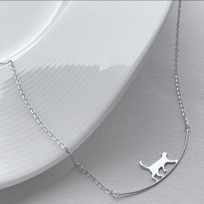 Collana con Gatto Scalatore in Argento