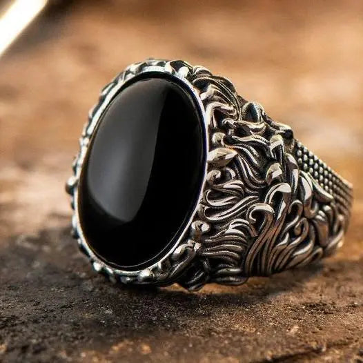 Anello Signet Vintage Scuro Turco