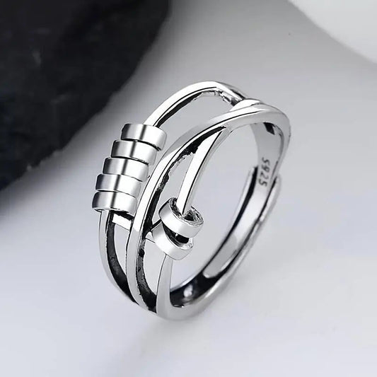 Anello a strati con albero vintage in argento