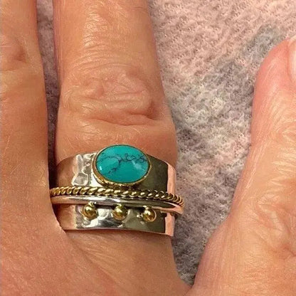 Anello a fascia larga turchese