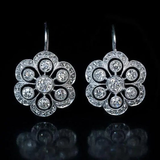 Orecchini Mandala Vintage in Cristallo e Argento Sterling