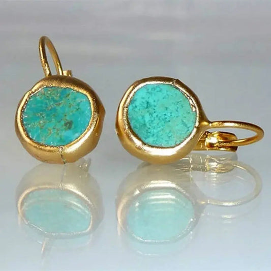 Orecchini in oro con pietra di turchese