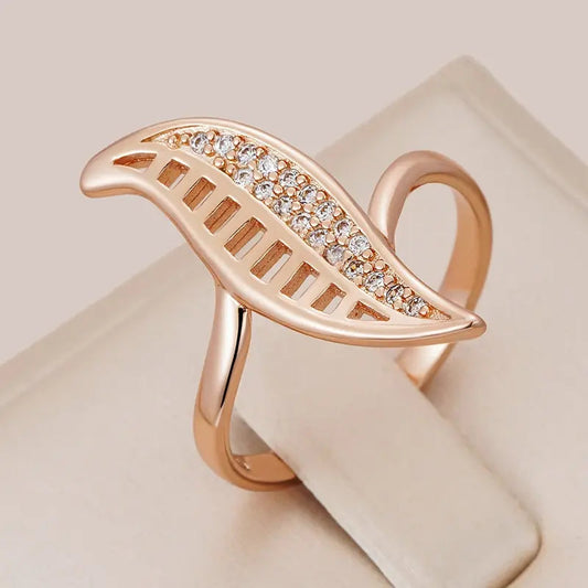 Anello con Foglia d'Oro Lucida